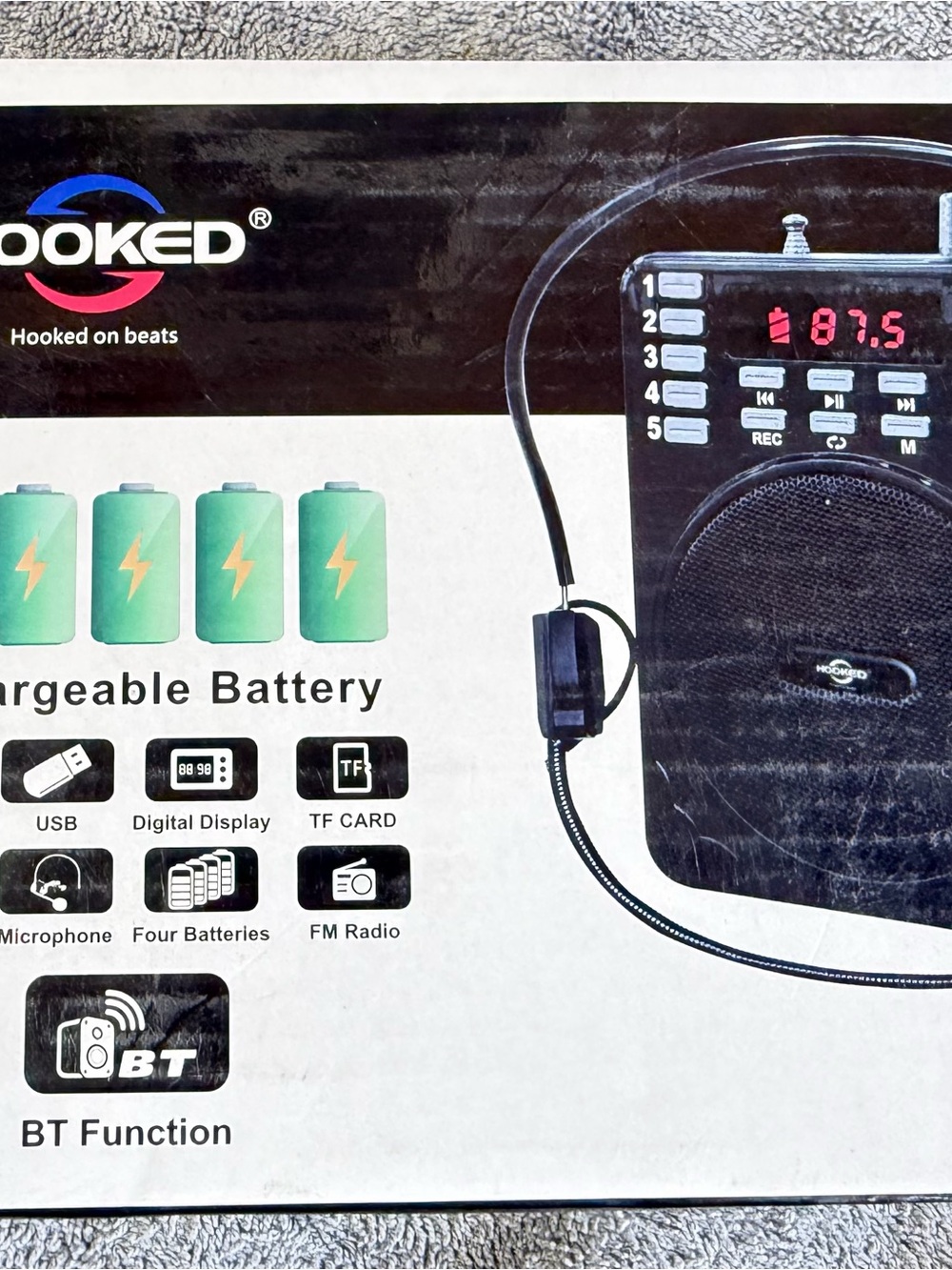 Portable Bluetooth Speaker with Rechargeable Battery - Black